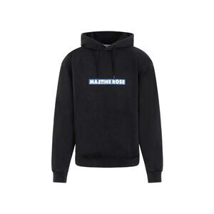 MARTINE ROSE Embroidered Logo Hoodie Men BLACK Sweaters & Cardigans